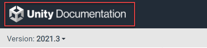 Unity Documentation logo as link to homepage.